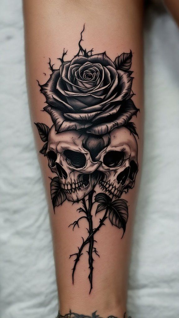 Horror skull tattoo